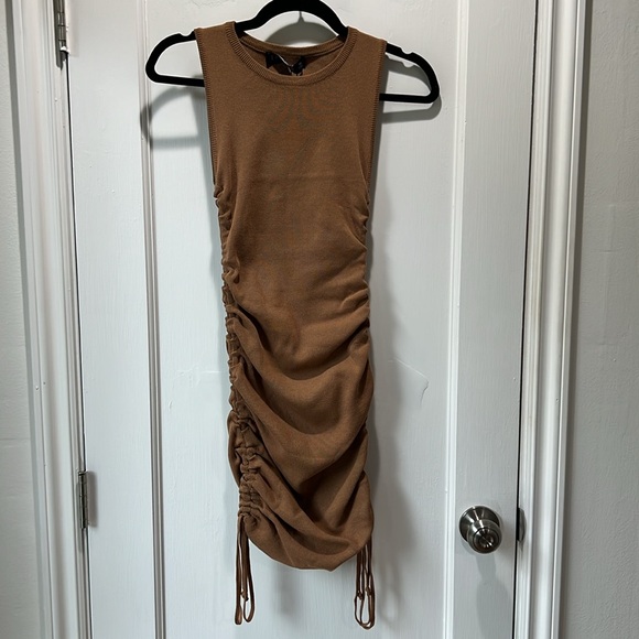 LIONESS Military Minds Mini Dress Camel Size XS - Picture 10 of 12